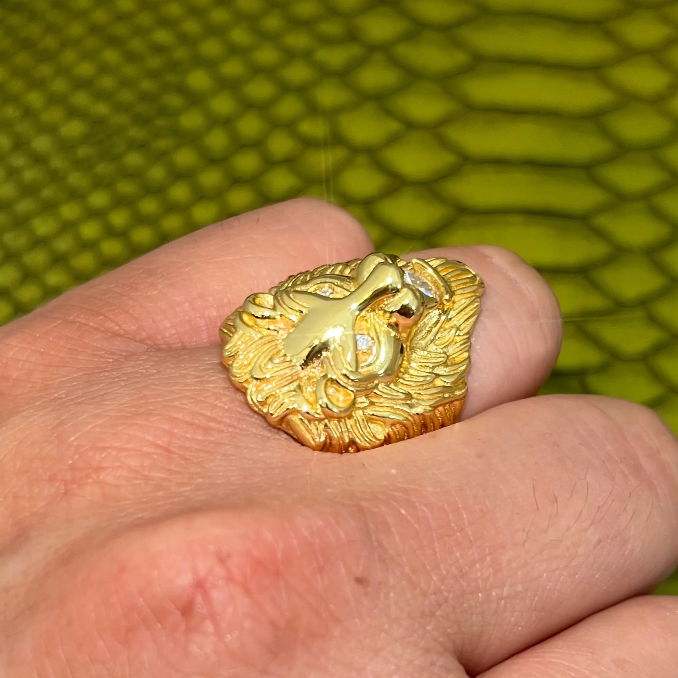 Certified VVS1 Moissanite 3D Lion Head Ring