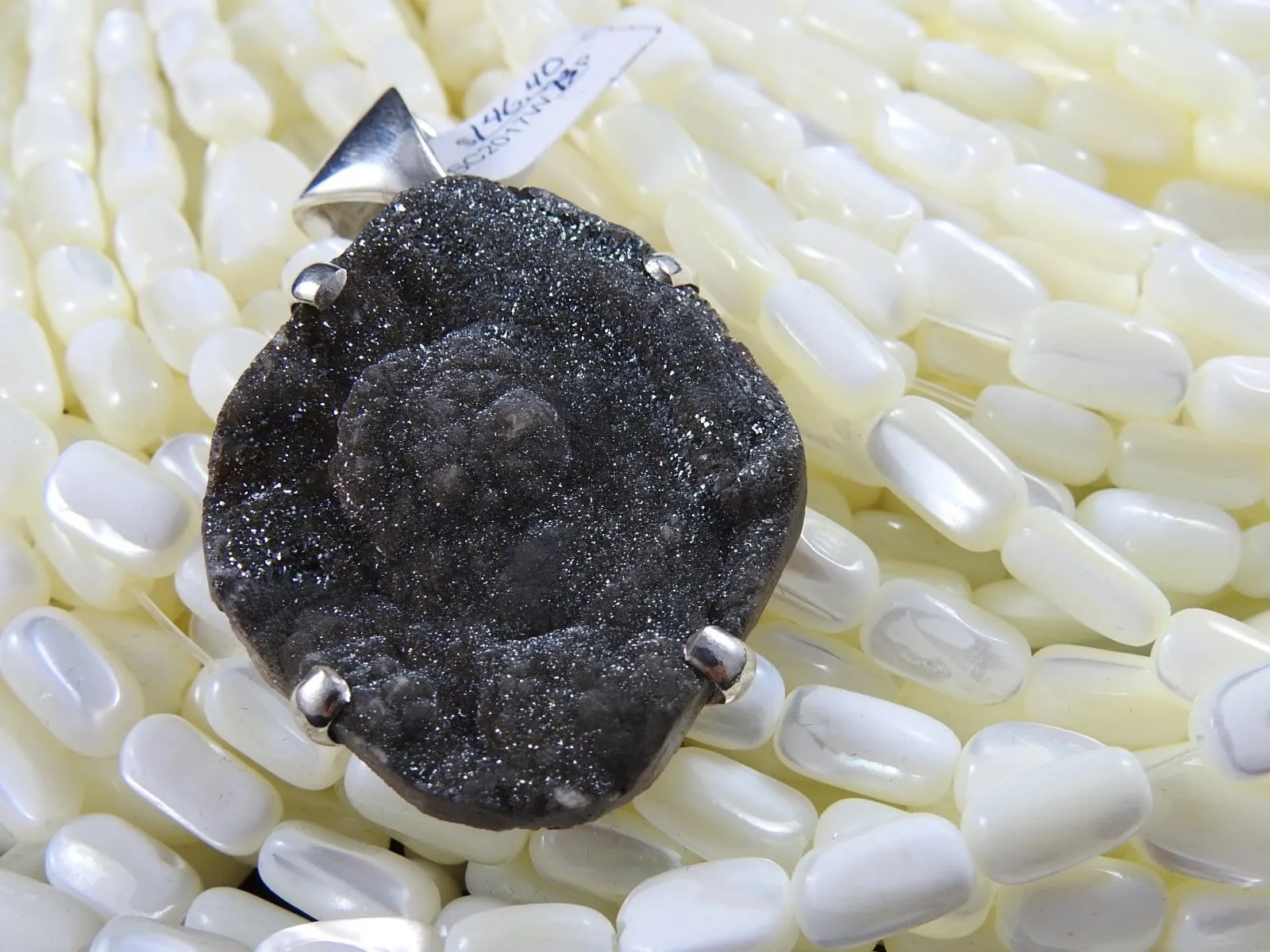 Chalcedony Conchive Sterling Silver Pendant CLOSEOUT