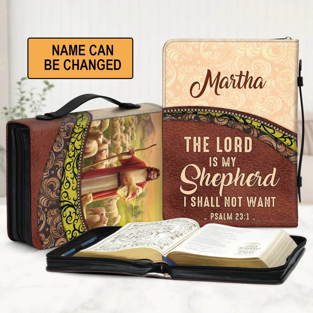 Christianart Bible Cover - The Lord Is My Shepherd - Personalized Gifts for Pastor - Gifts For Women - CABBBCV01060324.
