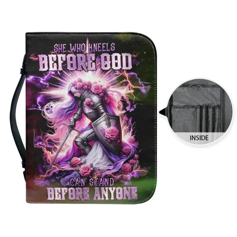 Christianartbag Bible Cover, She Who Kneels Before GOD Bible Cover, Personalized Bible Cover, Warrior Women Bible Cover, Christian Gifts, CAB06291223.