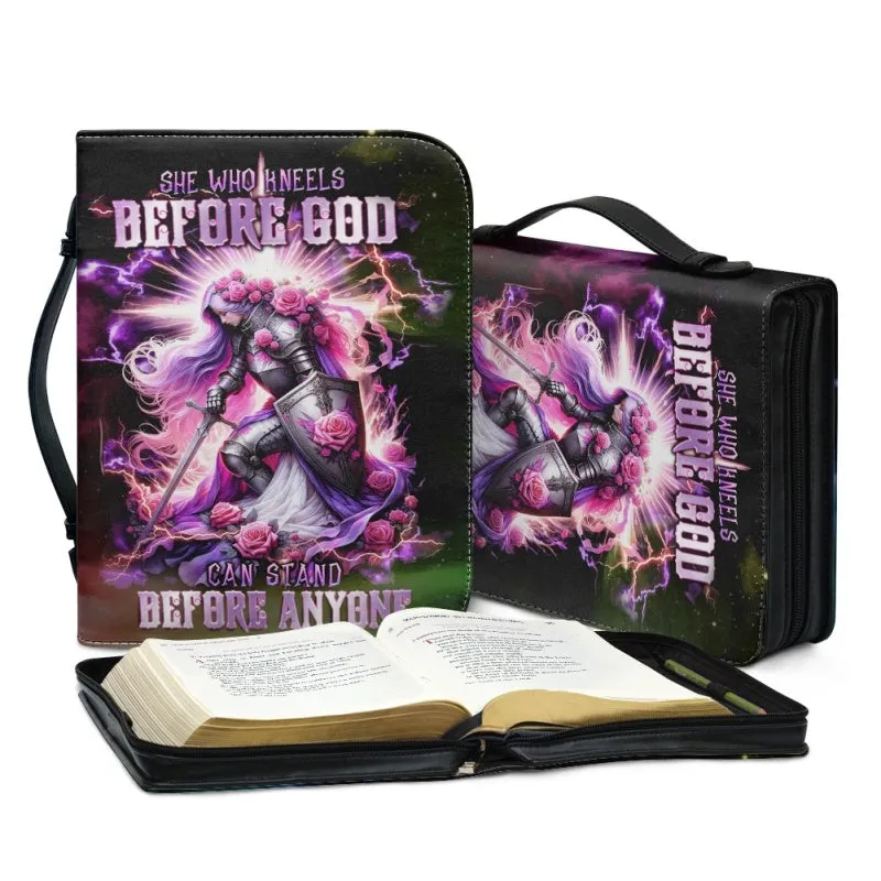 Christianartbag Bible Cover, She Who Kneels Before GOD Bible Cover, Personalized Bible Cover, Warrior Women Bible Cover, Christian Gifts, CAB06291223.