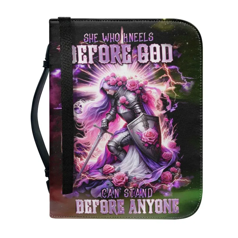Christianartbag Bible Cover, She Who Kneels Before GOD Bible Cover, Personalized Bible Cover, Warrior Women Bible Cover, Christian Gifts, CAB06291223.