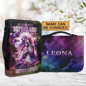 Christianartbag Bible Cover, She Who Kneels Before GOD Bible Cover, Personalized Bible Cover, Warrior Women Bible Cover, Christian Gifts, CAB06291223.