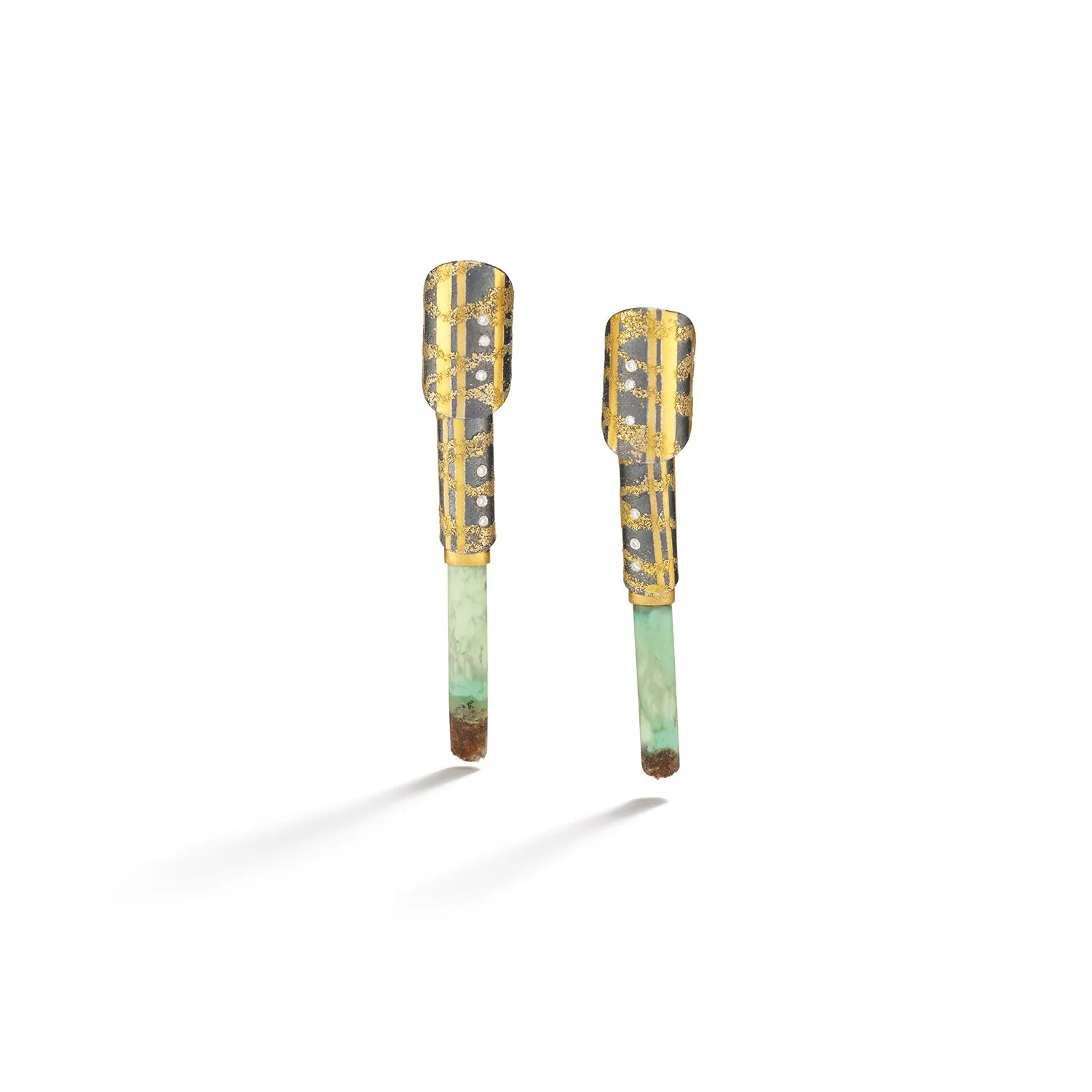 Chrysoprase Layered Drop Earrings