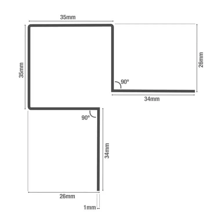 Cladco Fibre Cement Wall Cladding Symmetric External Corner Trim - 3m (All Colours)