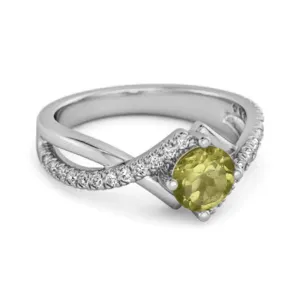 Classic & Elegant 0.25 Ctw Peridot Solitaire Accents Women Ring