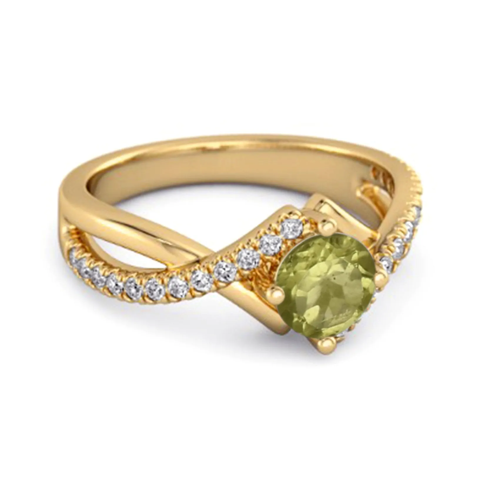 Classic & Elegant 0.25 Ctw Peridot Solitaire Accents Women Ring