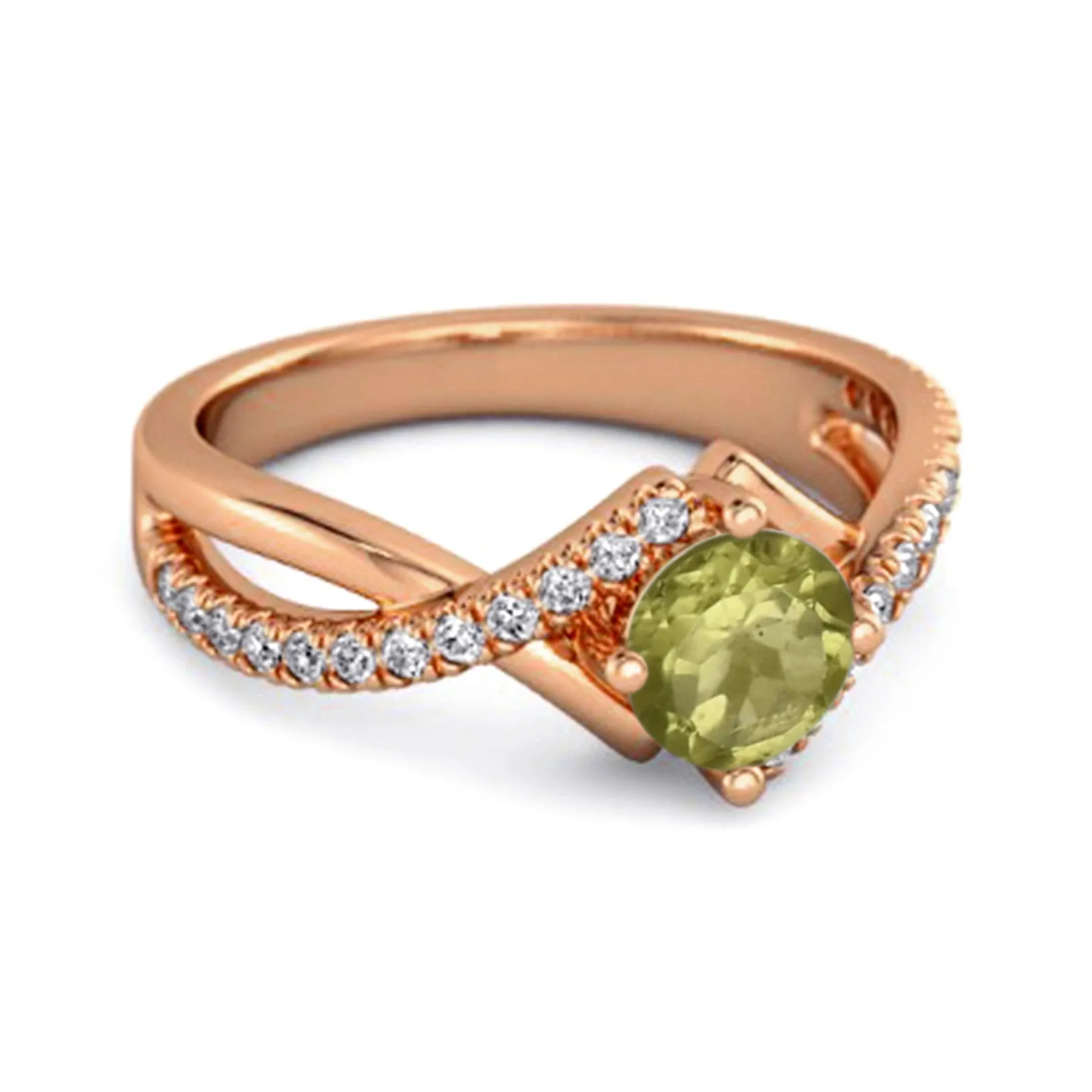 Classic & Elegant 0.25 Ctw Peridot Solitaire Accents Women Ring