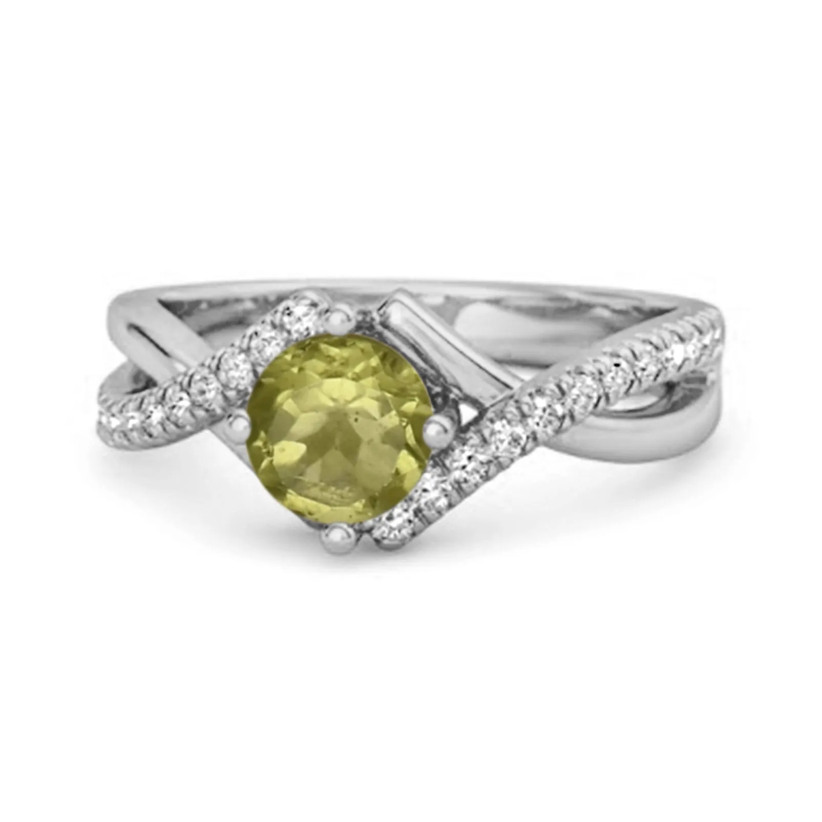 Classic & Elegant 0.25 Ctw Peridot Solitaire Accents Women Ring