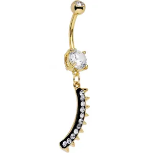Clear Gem Gold Anodized Euclidian Strip Dangle Belly Ring