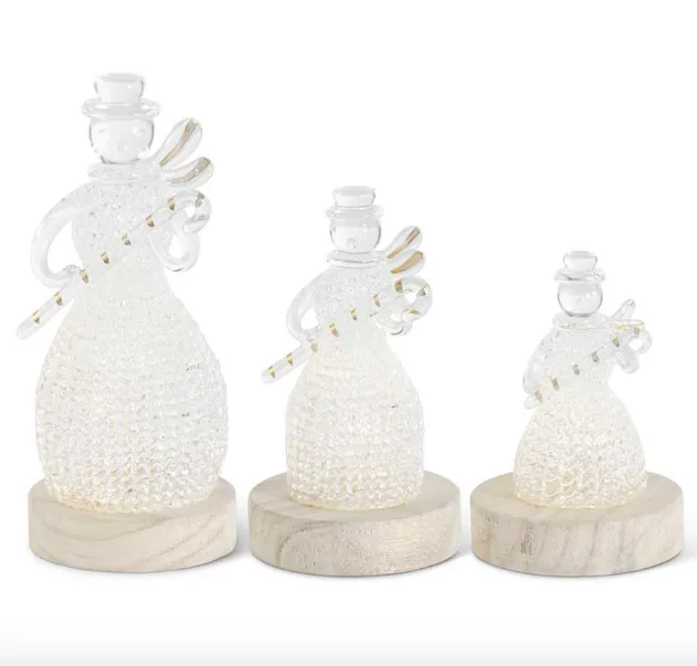 Clear Glass LED Snowman