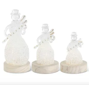 Clear Glass LED Snowman