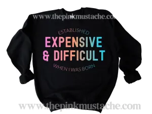 Comfort Colors, Bella, or Gildan Funny Expensive and Difficult Sweatshirt/ Gifts for Her/ Valentines Sweatshirts/ Adult Sizes Available