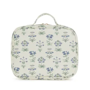 Cosmetic Toiletry Case - Provence With Green Pinstripe Liner