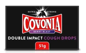 COVONIA dual -efficient cough medicine -beyl flavor 51g Covonia Double IMPACT COUGH DROPS -Berry Blast