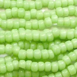 CROW beads 25 glass ~8-9mm large 2.5mm /- hole | fit beadable pens | macrame | LIGHT GREEN