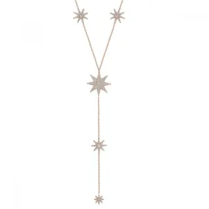 Cubic Zirconia Many Stars Symmetric Lariat Necklace