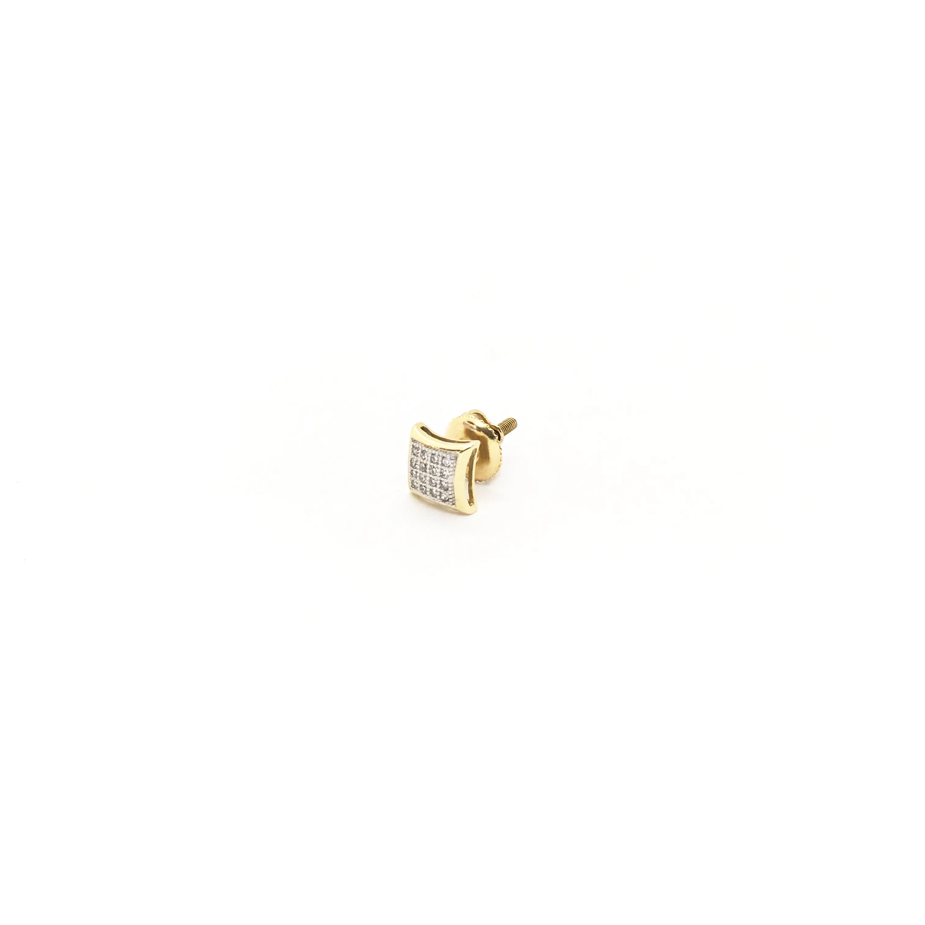 Curvy Square Diamond Cluster Stud Earrings