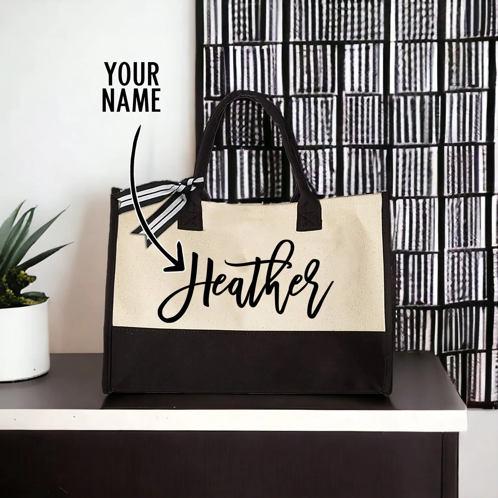 Custom Canvas Tote Bag - Personalized Gift for Women, Bridesmaids, Birthdays, Bachelorette, Corporate, Logo Totes