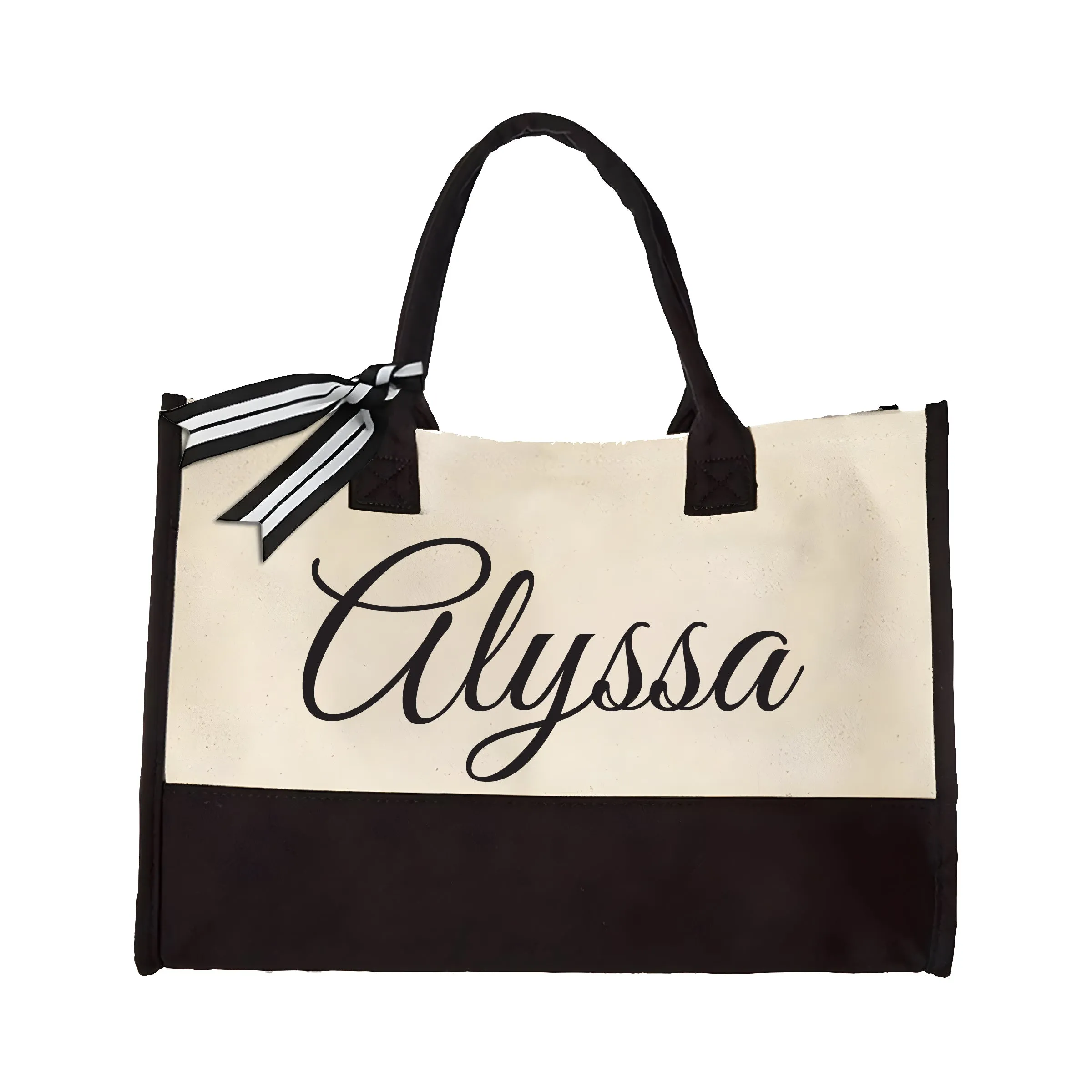 Custom Canvas Tote Bag - Personalized Gift for Women, Bridesmaids, Birthdays, Bachelorette, Corporate, Logo Totes