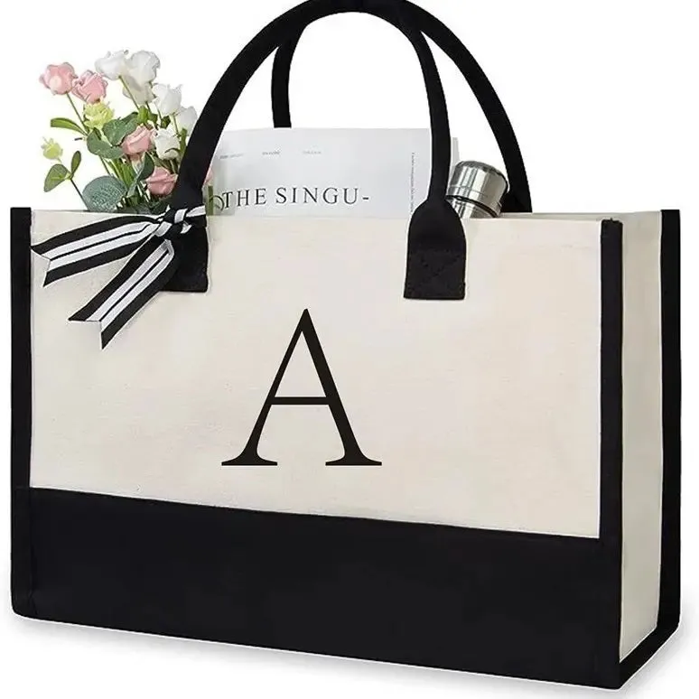 Custom Canvas Tote Bag - Personalized Gift for Women, Bridesmaids, Birthdays, Bachelorette, Corporate, Logo Totes