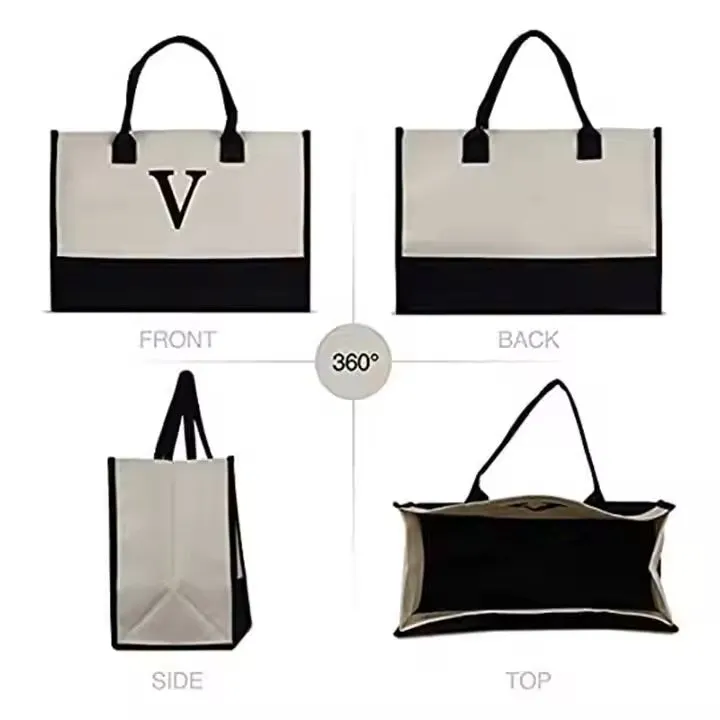 Custom Canvas Tote Bag - Personalized Gift for Women, Bridesmaids, Birthdays, Bachelorette, Corporate, Logo Totes