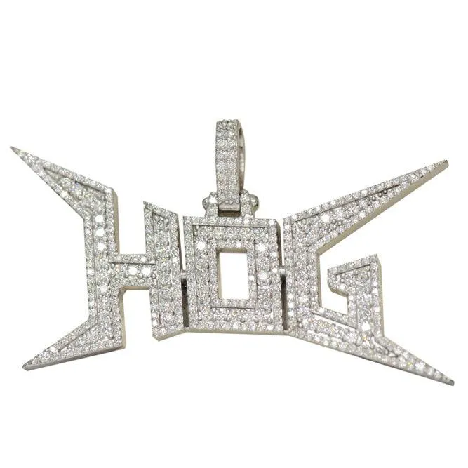CUSTOM DIAMOND HOG LOGO PENDANT