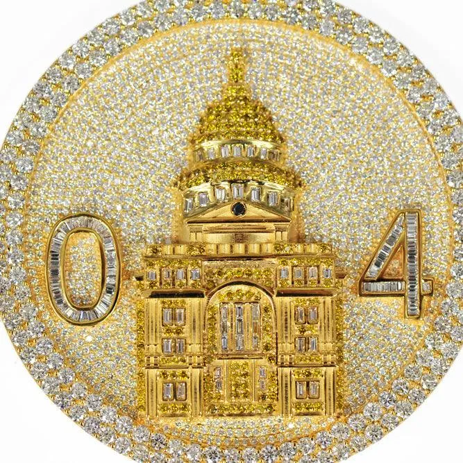 CUSTOM DIAMOND TEMPLE BUILDING PENDANT