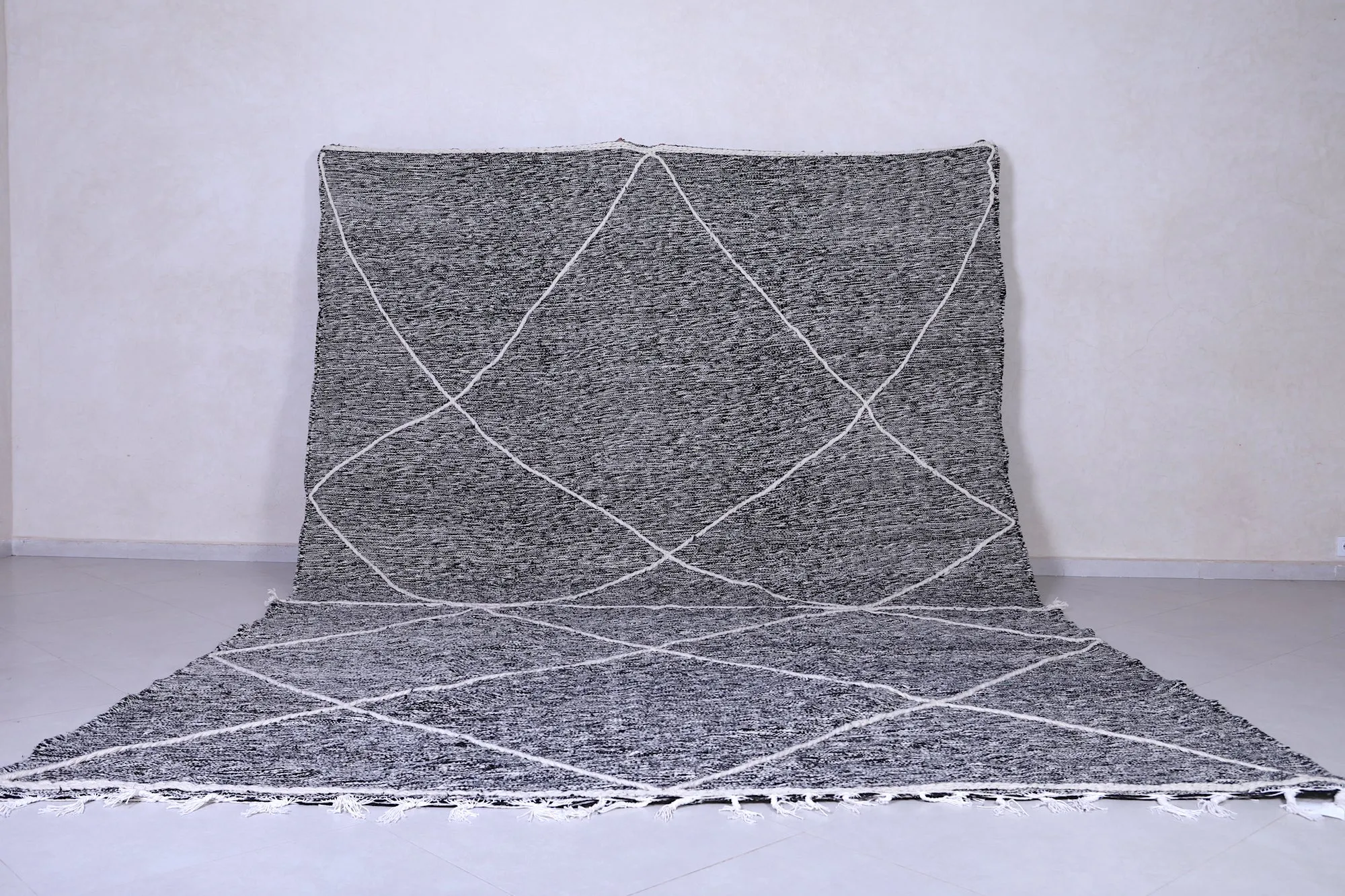 Custom Gray Moroccan rug - Handmade Beni Ourain area rug - Wool rug