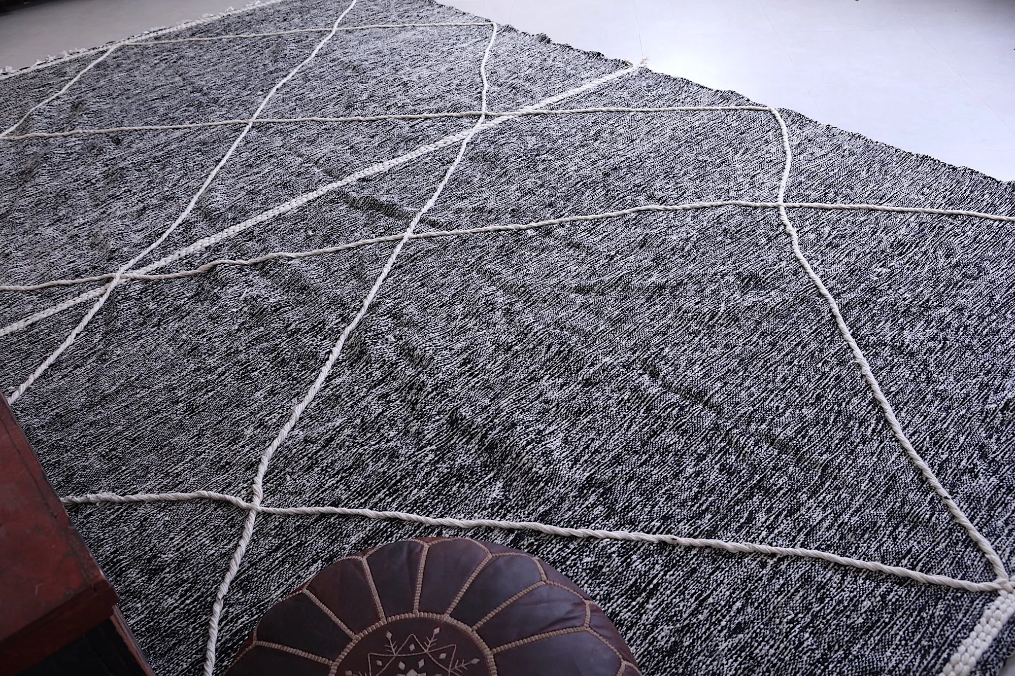 Custom Gray Moroccan rug - Handmade Beni Ourain area rug - Wool rug