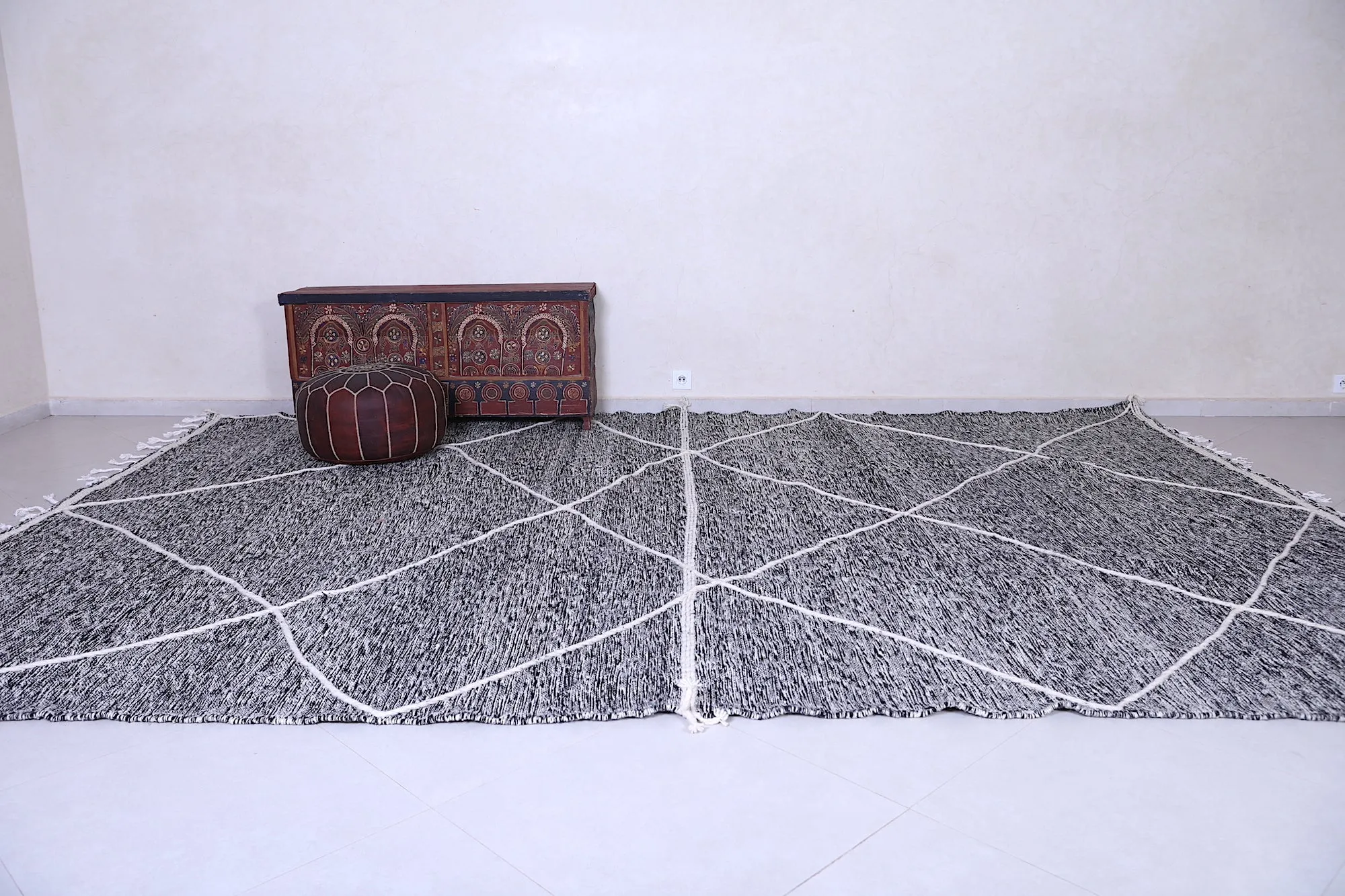 Custom Gray Moroccan rug - Handmade Beni Ourain area rug - Wool rug