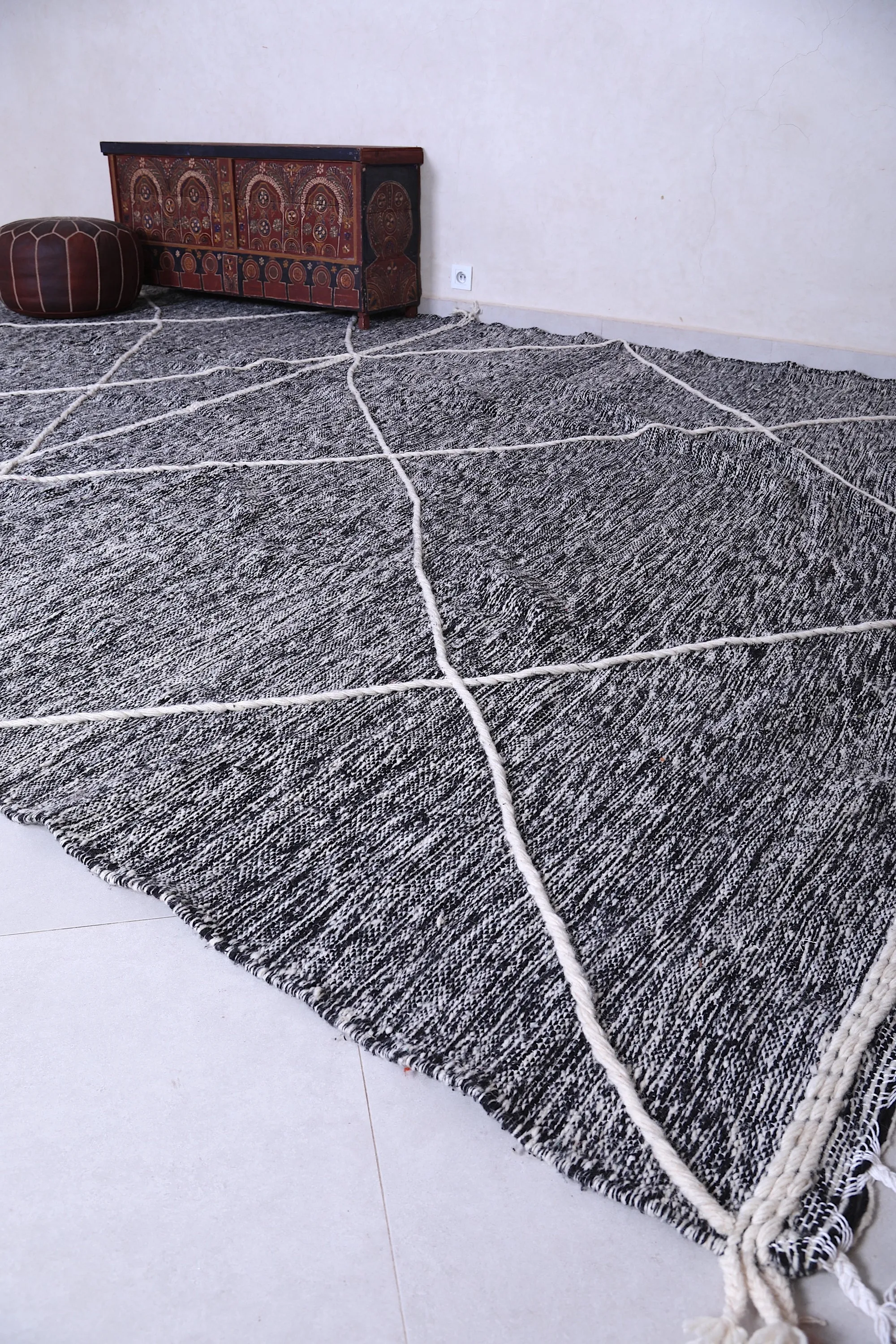 Custom Gray Moroccan rug - Handmade Beni Ourain area rug - Wool rug