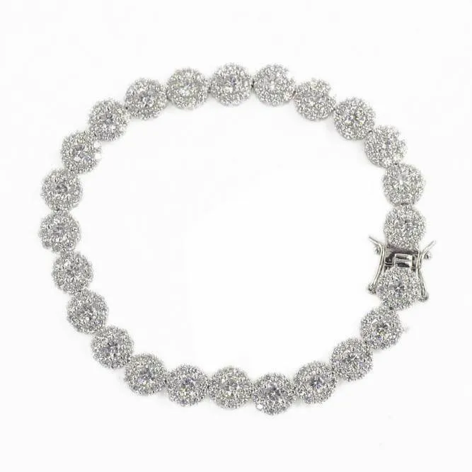 CZ Silver Flower Bracelet