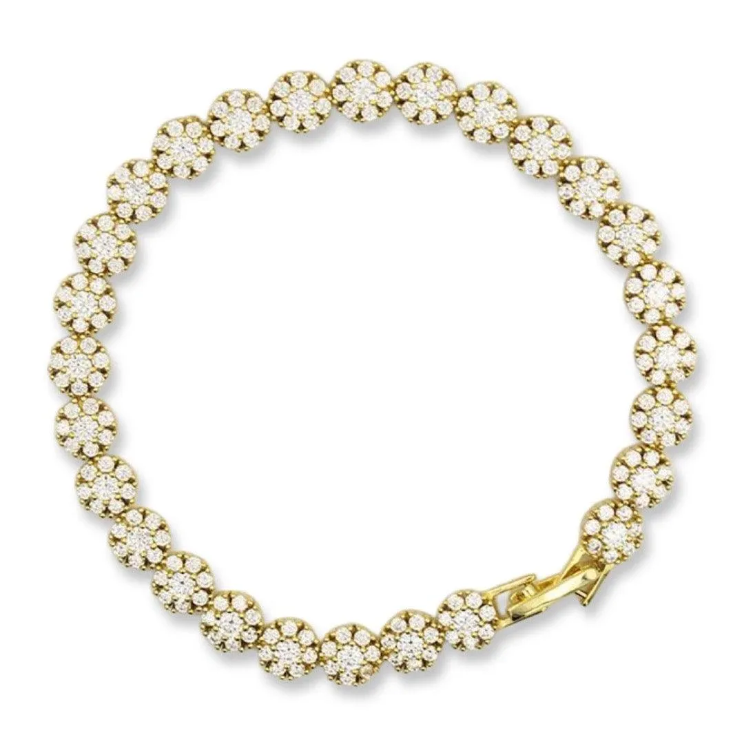 CZ Silver Flower Bracelet