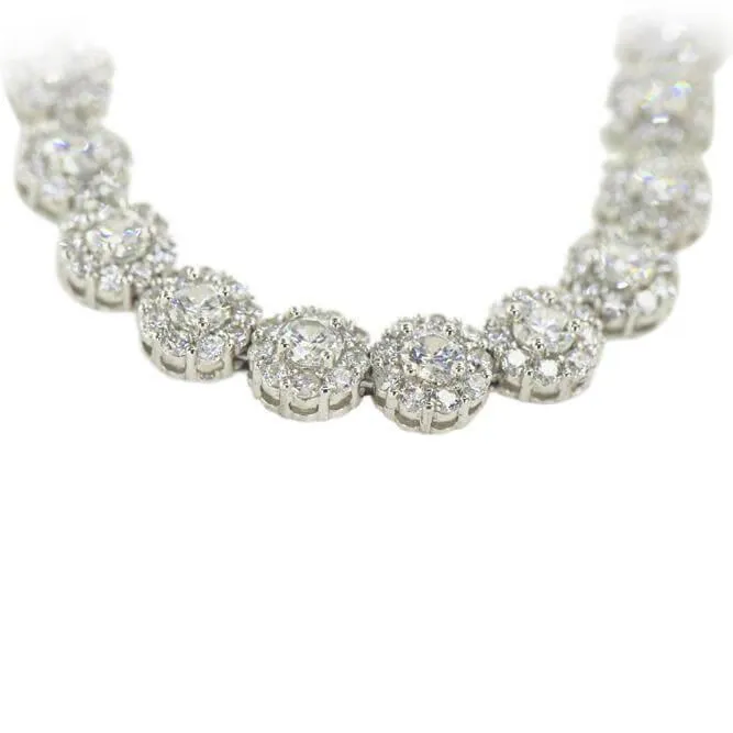 CZ Silver Flower Bracelet