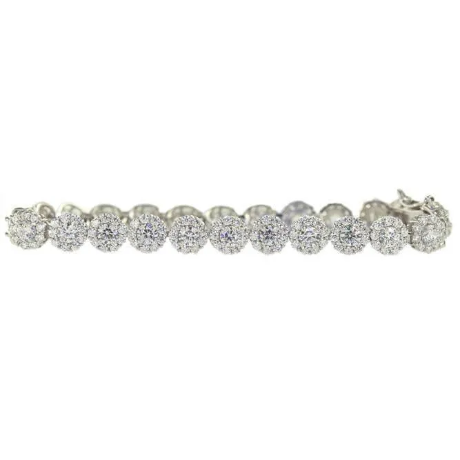 CZ Silver Flower Bracelet