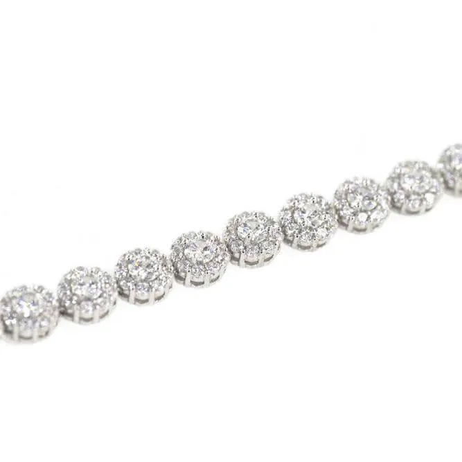 CZ Silver Flower Bracelet
