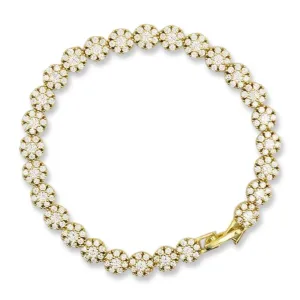 CZ Silver Flower Bracelet