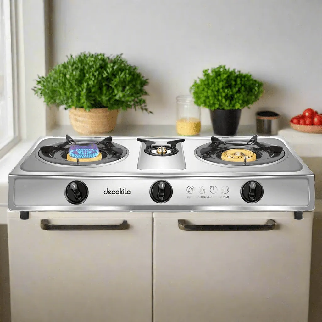 Decakila Triple Burner Table Top Gas Stove - KMGS014M