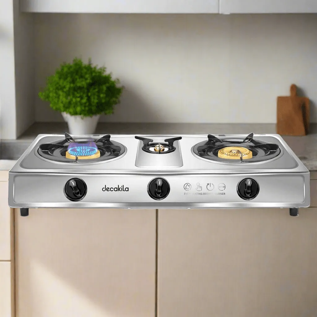 Decakila Triple Burner Table Top Gas Stove - KMGS014M