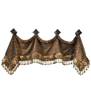 Decorative Valance and Jabots Style #2 Leopard Velvet