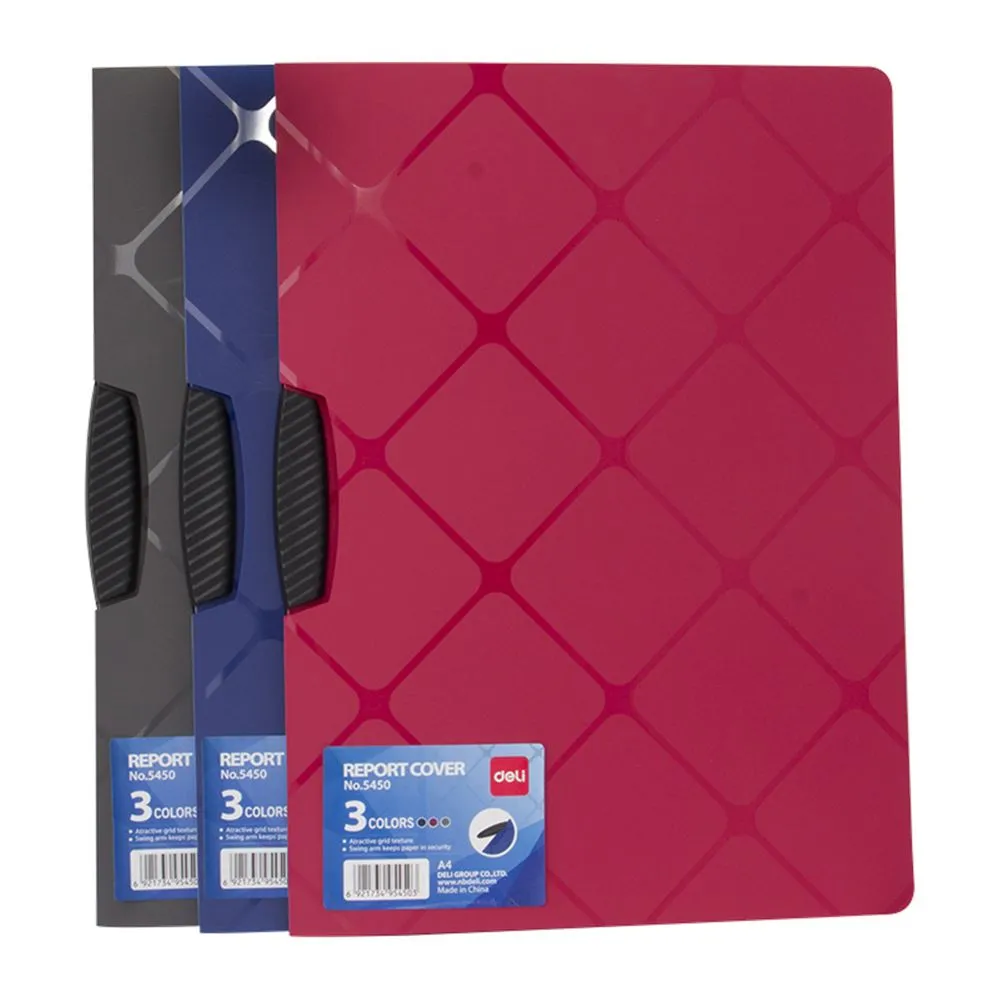 Deli Report Cover E5450 A4/CUBE REPORT FILE SWING CLIP A4 3C
