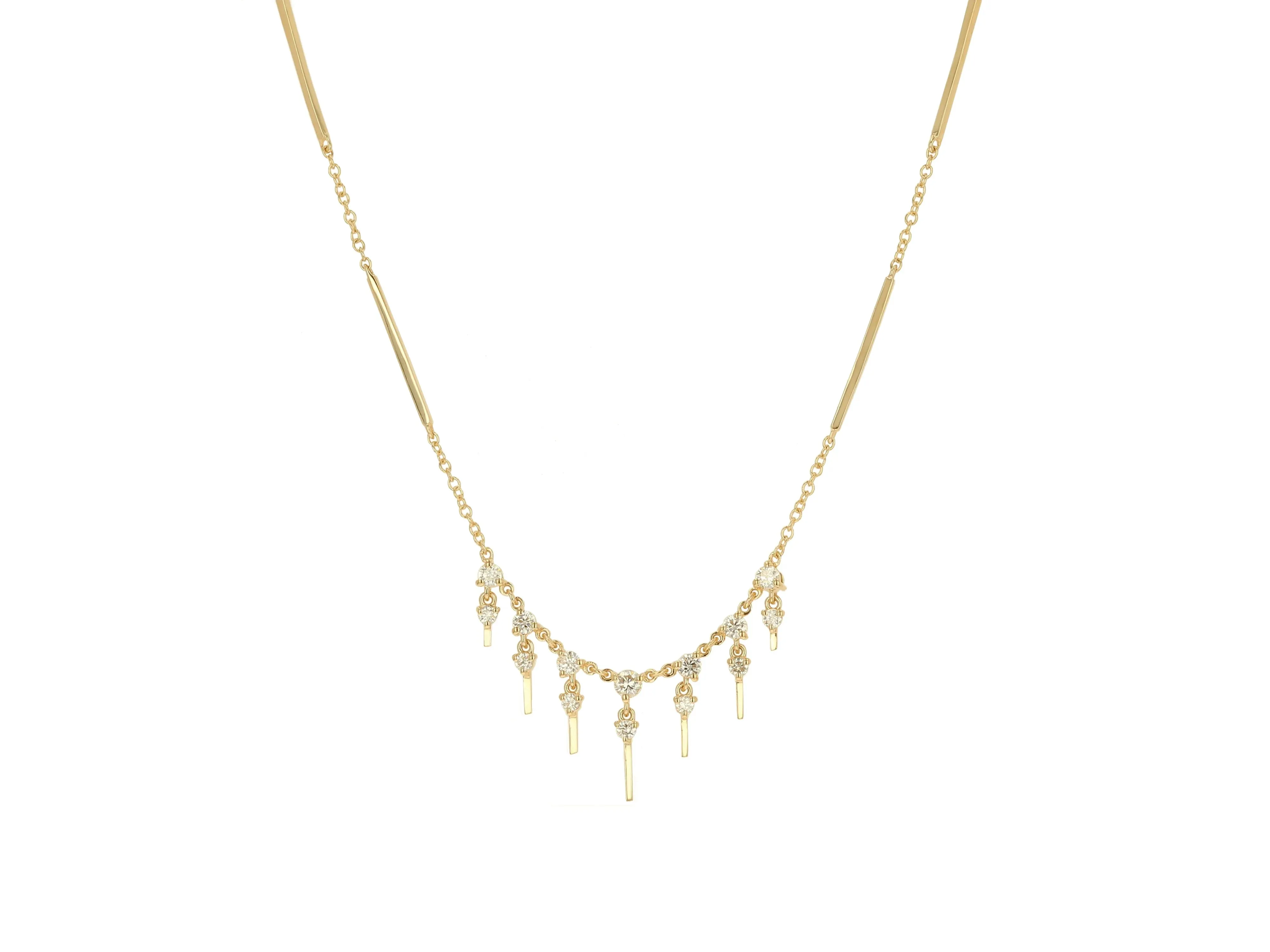 Diamond Bar Drop Necklace