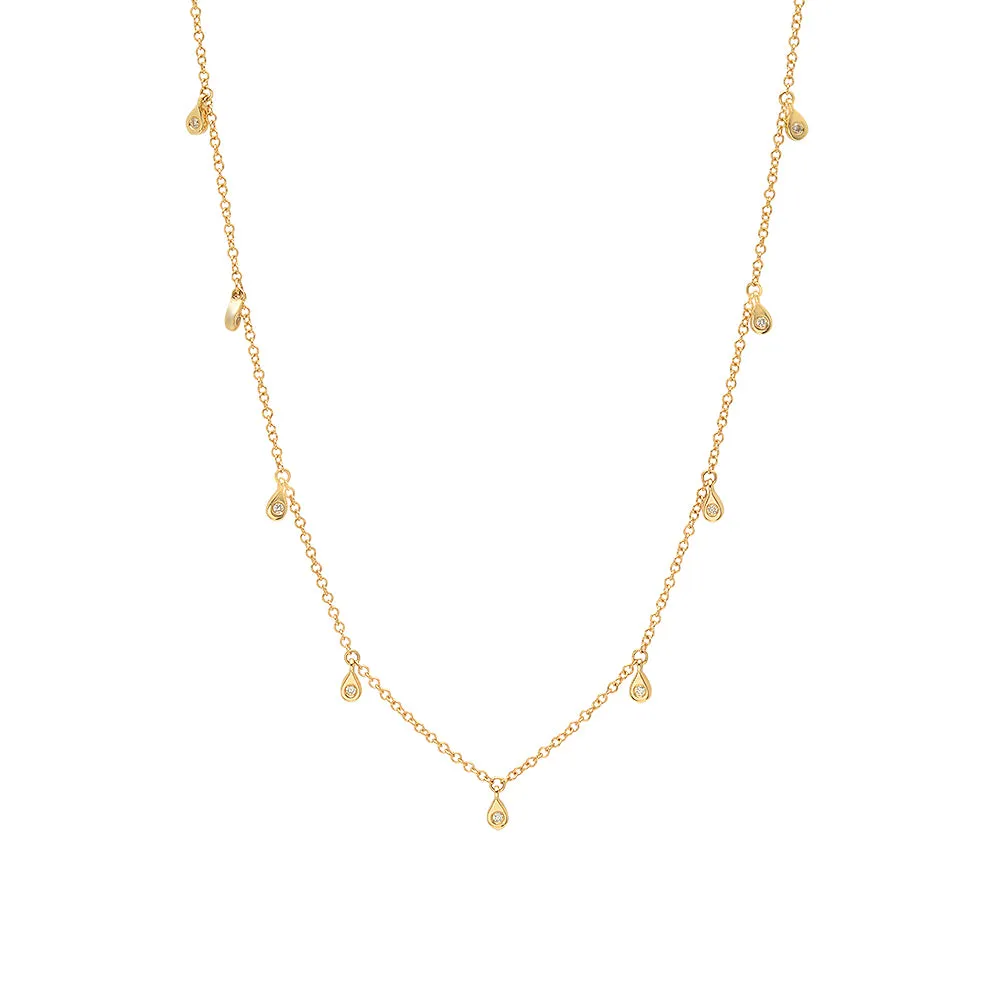 Diamond Teardrop Charm Necklace - Online Exclusive