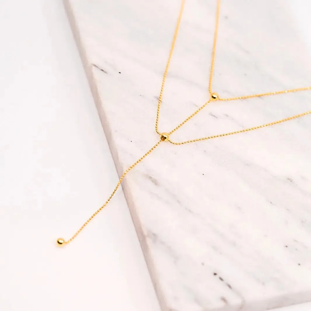 Double Layered Drop Bead Necklace