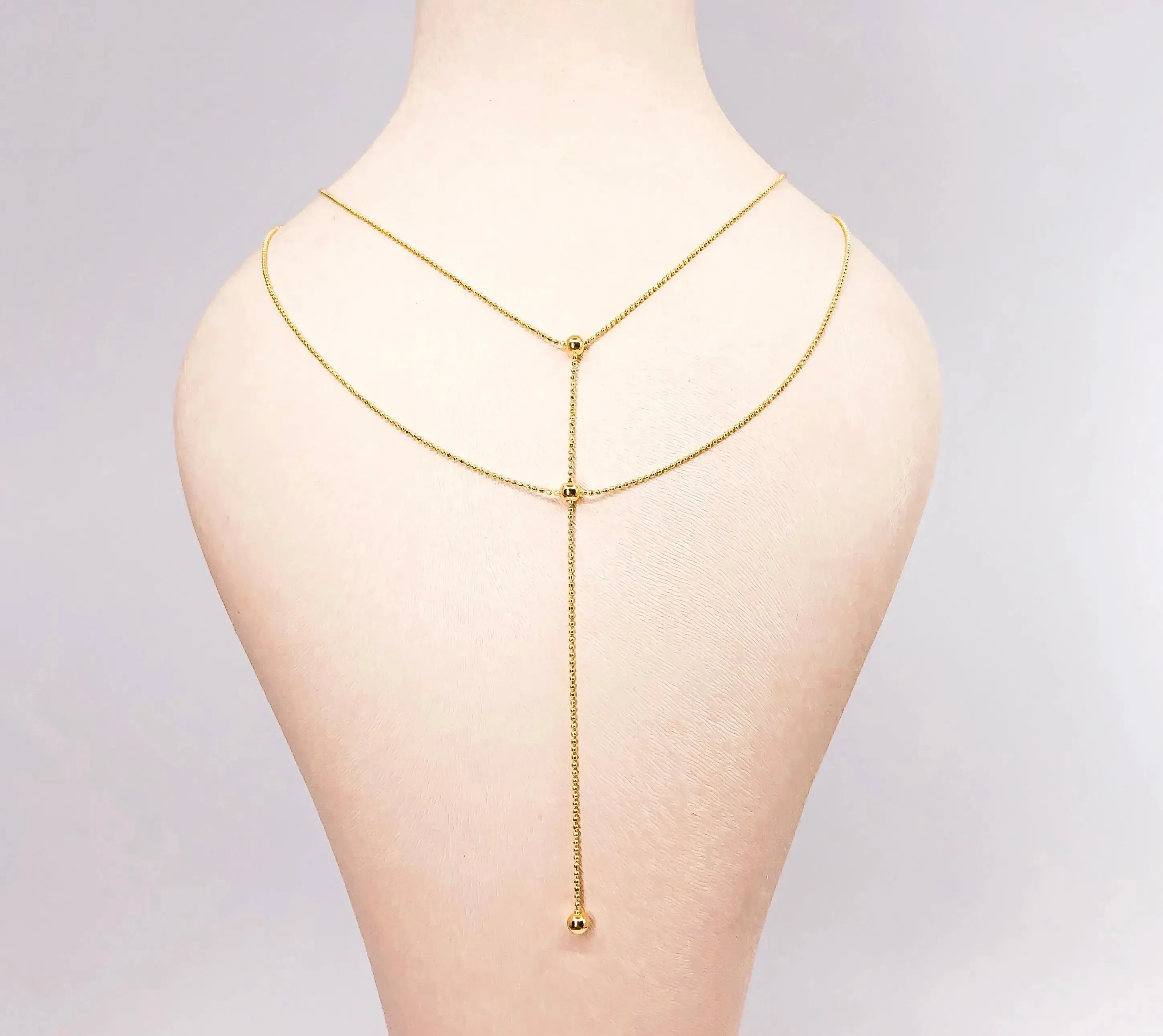 Double Layered Drop Bead Necklace