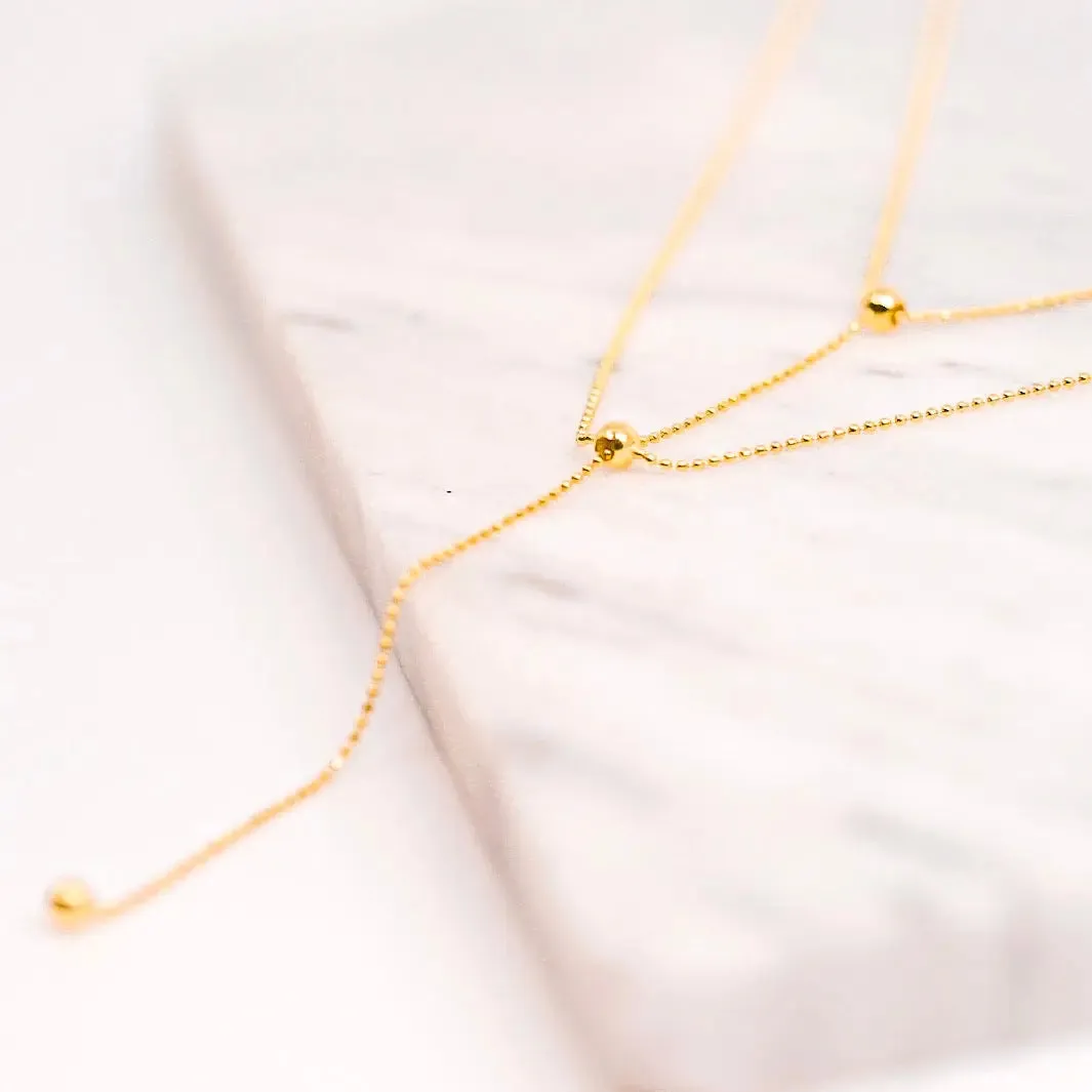 Double Layered Drop Bead Necklace