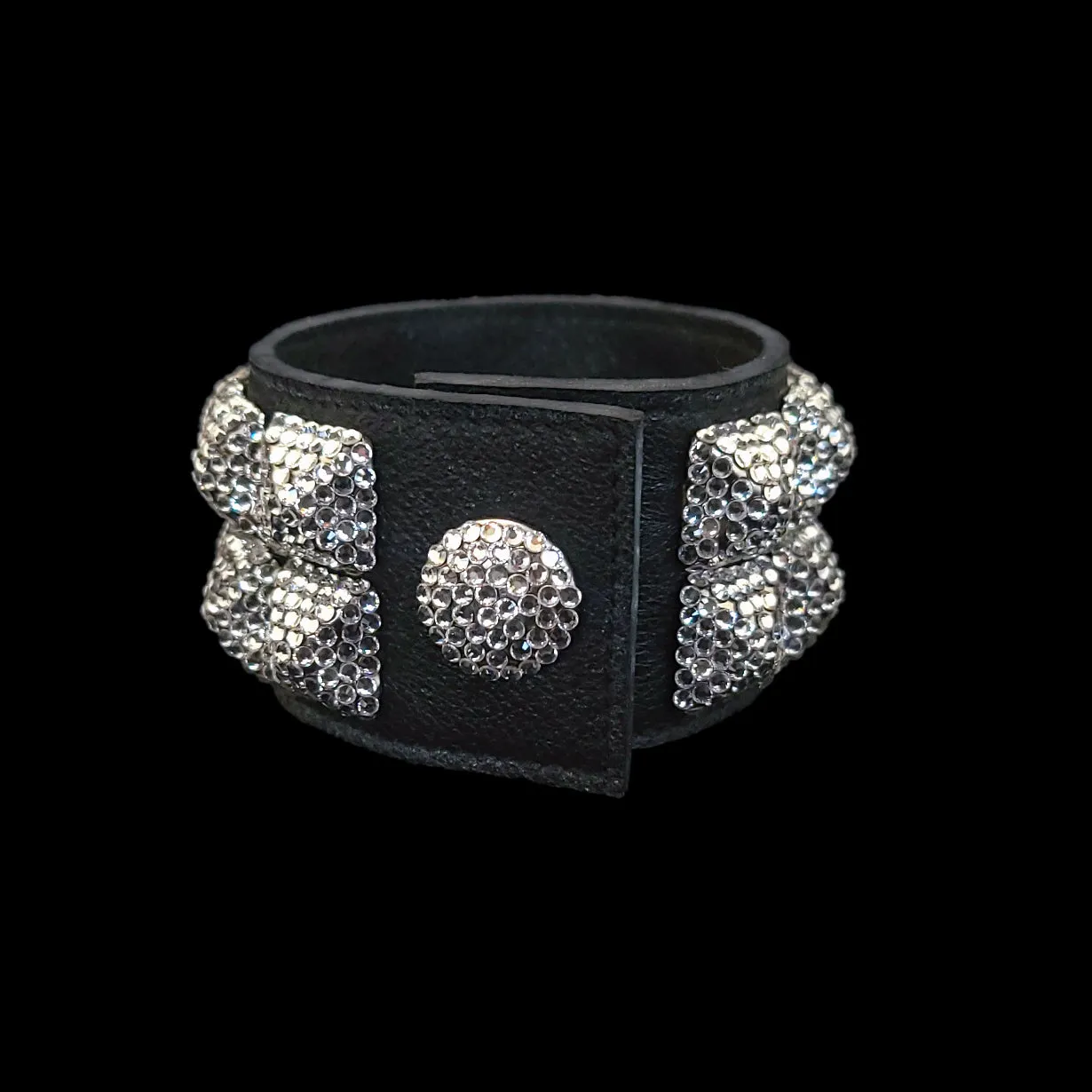 Double Row Crystal Pyramid Studded Bracelet