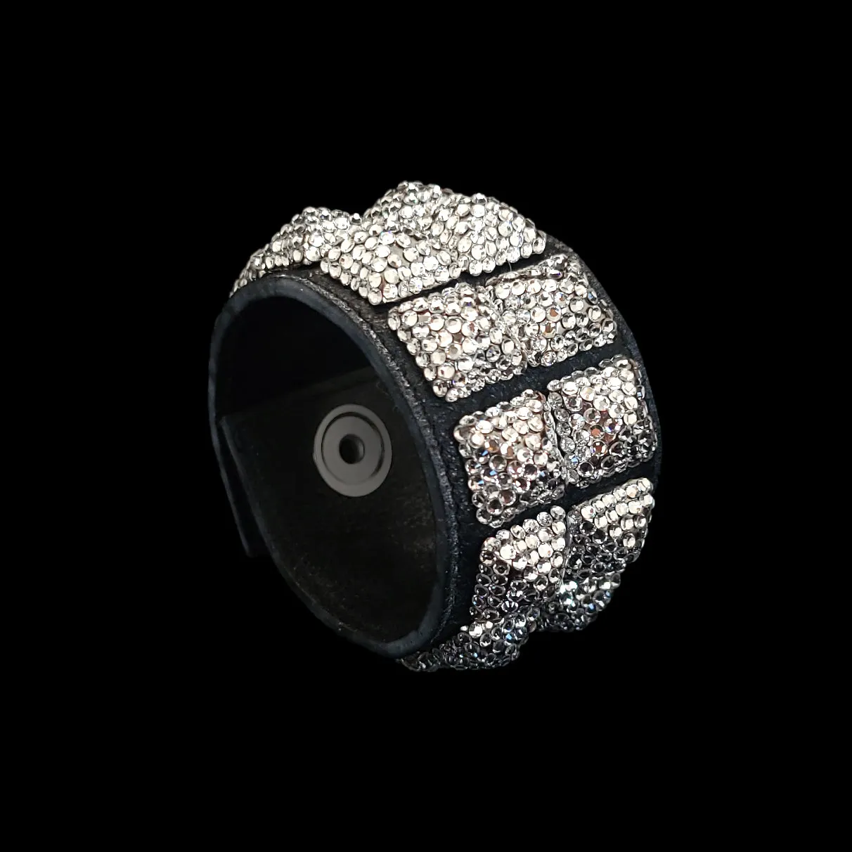 Double Row Crystal Pyramid Studded Bracelet