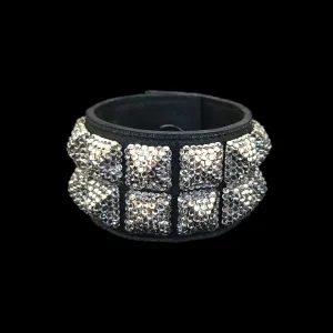 Double Row Crystal Pyramid Studded Bracelet